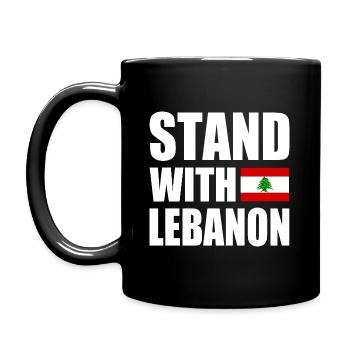 STAND WITH LEBANON - Full Colour Mug - black - Left