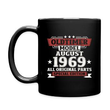 Oldtimer August 1969 Jahrgang 1969 55. Geburtstag - Tasse einfarbig - Schwarz - Links