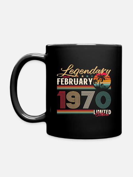 55. Geburtstag Geschenk Mann Original Februar 1970 - Tasse einfarbig - Schwarz