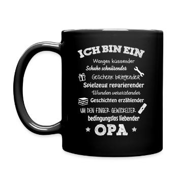 Ich bin ein wunderbarer Opa - Tasse einfarbig - Schwarz - Links