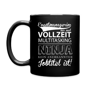 Ninja-Eventmanagerin - Tasse einfarbig - Schwarz - Links