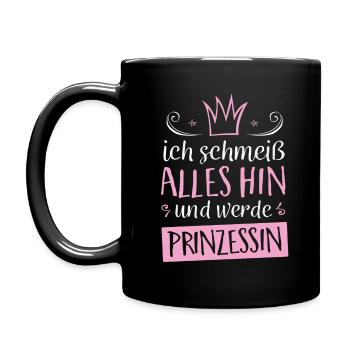 ich werde Prinzessin - Tasse einfarbig - Schwarz - Links