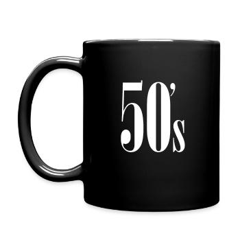 1950 - 50s 50er Jahre - Geburtsjahr Jahrgang Jahr - Tasse einfarbig - Schwarz - Links
