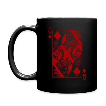 Karo Königin Rot - Tasse einfarbig - Schwarz - Links