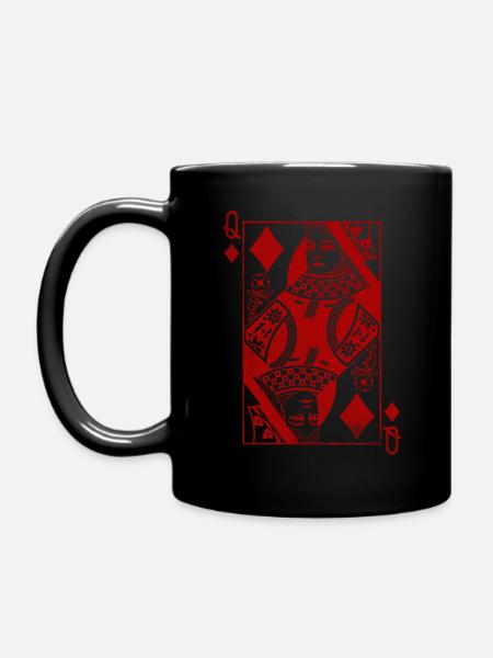 Karo Königin Rot - Tasse einfarbig - Schwarz