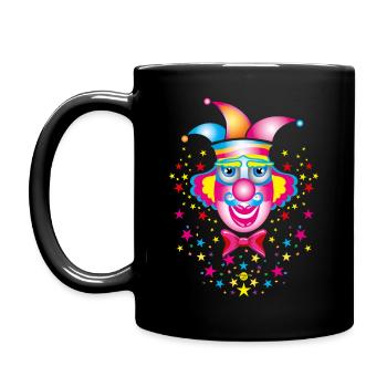 18 Clown visage cas de carnaval nez rouge - Mug uni - noir - Gauche