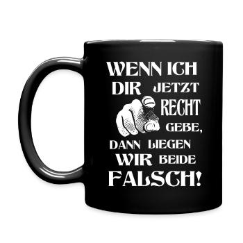 Besserwisser lustige Sprüche lustig Rechthaberei - Tasse einfarbig - Schwarz - Links