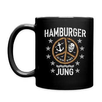 98 Hamburger Jung Peace Anker Seil - Tasse einfarbig - Schwarz - Links