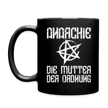 113 Anarchie Die Mutter der Ordnung Stern - Tasse einfarbig - Schwarz - Links