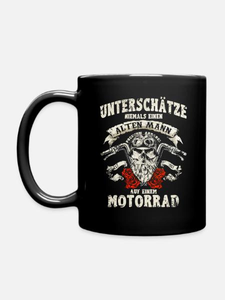 ALTER MANN - MOTORRAD - BIKER - ROCKER - GESCHENK - Tasse einfarbig - Schwarz