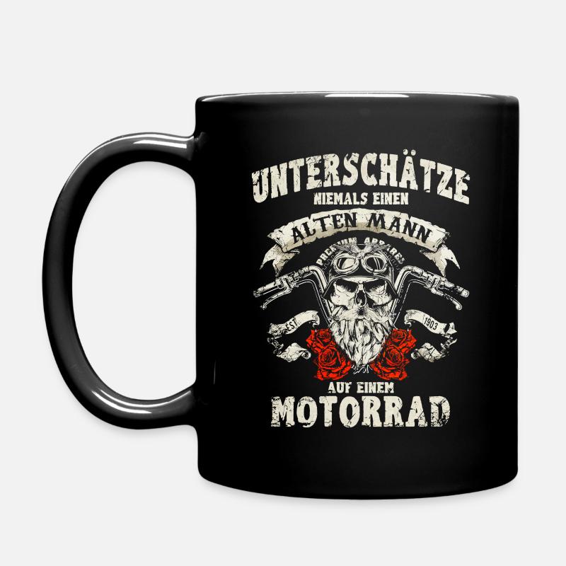 ALTER MANN - MOTORRAD - BIKER - ROCKER - GESCHENK - Tasse einfarbig - Schwarz