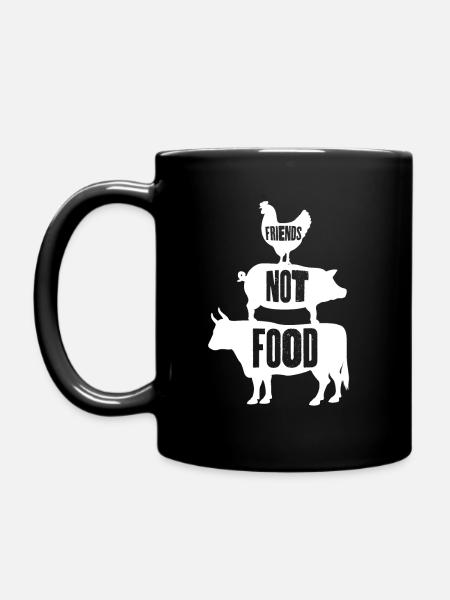 Freunde nicht essen - vegan oder vegetarisch - Tasse einfarbig - Schwarz