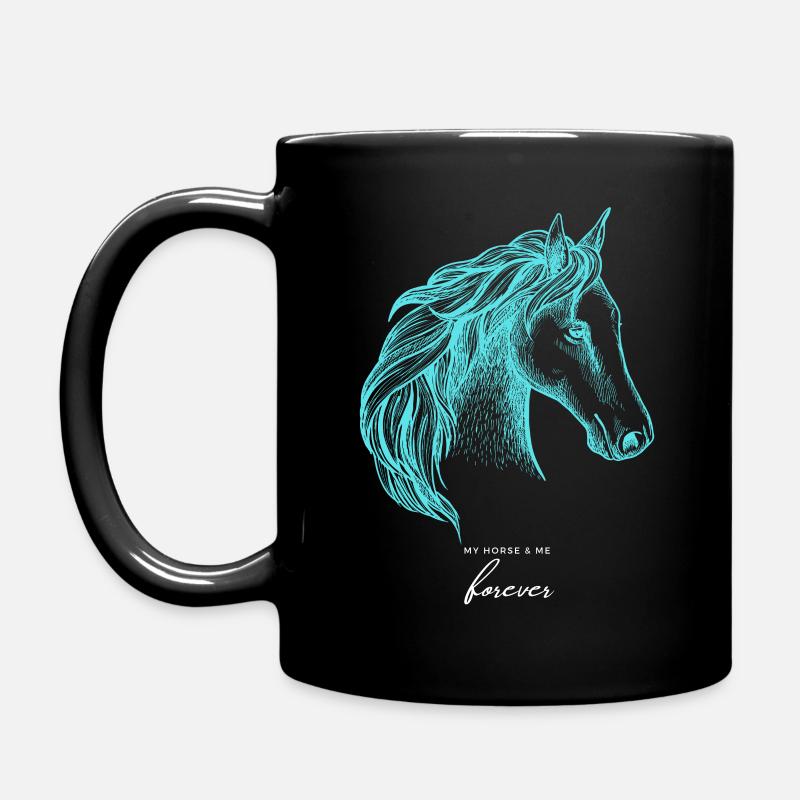 my horse & me forever - Full Colour Mug - black
