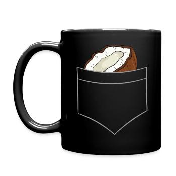 Noix de coco - Dans la poche de poitrine / poche de chemise - Mug uni - noir - Gauche