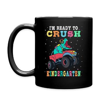 Bereit für den Kindergarten - Tasse einfarbig - Schwarz - Links