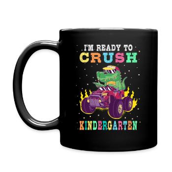 Ready to crush kindergarten - Full Colour Mug - black - Left