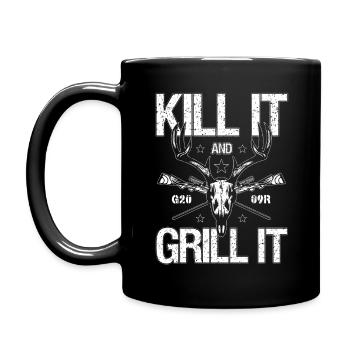 Kill It And Grill It - Tasse einfarbig - Schwarz - Links