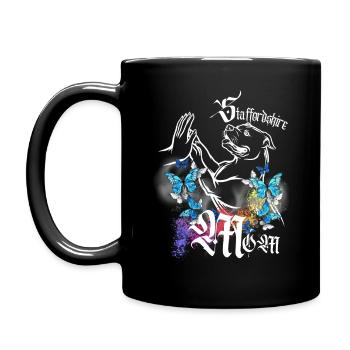 Stafford Terrier Staffordshire Female - Full Colour Mug - black - Left
