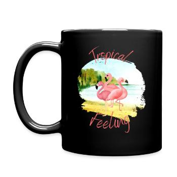 Tropical Feeling - Tasse einfarbig - Schwarz - Links