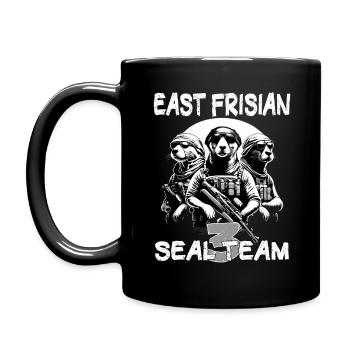 Ostfriesland Spezialeinheit, lustiges Seal Team - Tasse einfarbig - Schwarz - Links