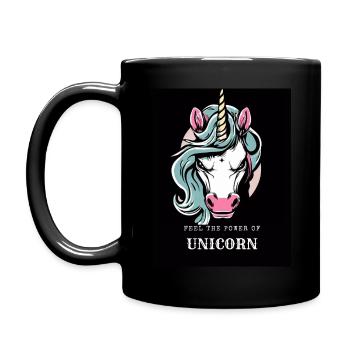 Unicorn Tasse - Tasse einfarbig - Schwarz - Links