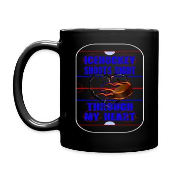 Eishockey mit Herz | Hobby, Sport, Leidenschaft - Tasse einfarbig - Schwarz - Links