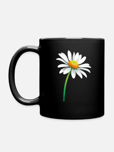 Gänseblümchen - Tasse einfarbig - Schwarz