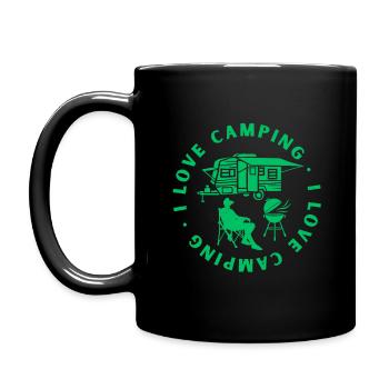 i love camping i love camping - Tasse einfarbig - Schwarz - Links