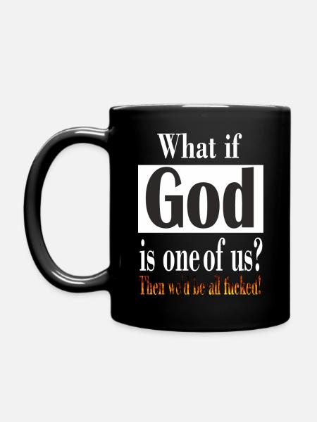 SI DIEU EST L’UN DE NOUS - cadre et flamme - Mug uni - noir