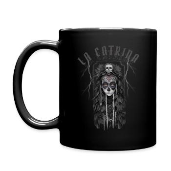 La Catrina - Los Muertos Sugar Skull Gothic - Full Colour Mug - black - Left