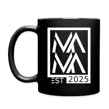 Mama est. 2025 - Tasse einfarbig - Schwarz - Links
