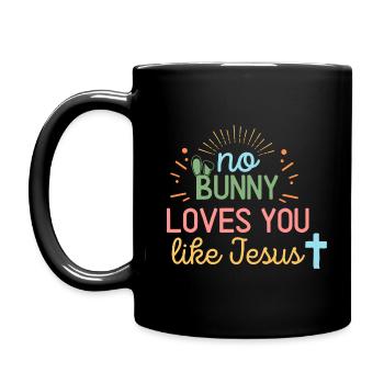 Personne ne vous aime comme Jésus Lapin de Pâques - Mug uni - noir - Gauche