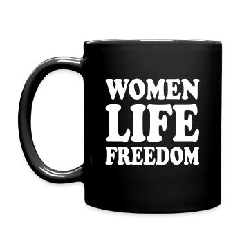Women life freedom - Tasse einfarbig - Schwarz - Links