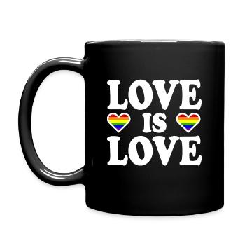 Love is love - Tasse einfarbig - Schwarz - Links