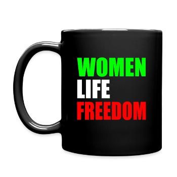 Women life freedom - Tasse einfarbig - Schwarz - Links