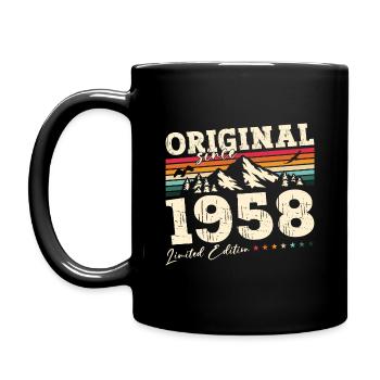 Original 1958 Vintage 1958 Birthday 1958 - Full Colour Mug - black - Left