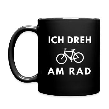 Ich dreh am Rad | Fahrrad Liebhaber - Tasse einfarbig - Schwarz - Links
