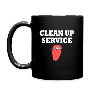 clean up service - Full Colour Mug - black - Left