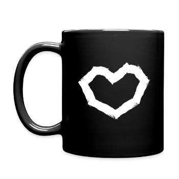Herzform Farbe - Vektor - Tasse einfarbig - Schwarz - Links
