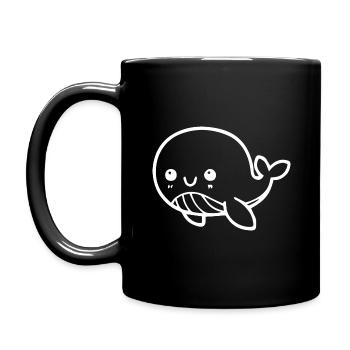 Idée cadeau baleine sur fond blanc - Mug uni - noir - Gauche