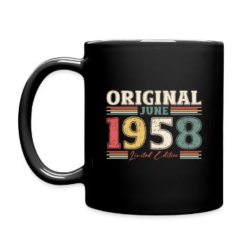 Original June 1958 Vintage 1958 Birthday 1958 - Full Colour Mug - black - Left