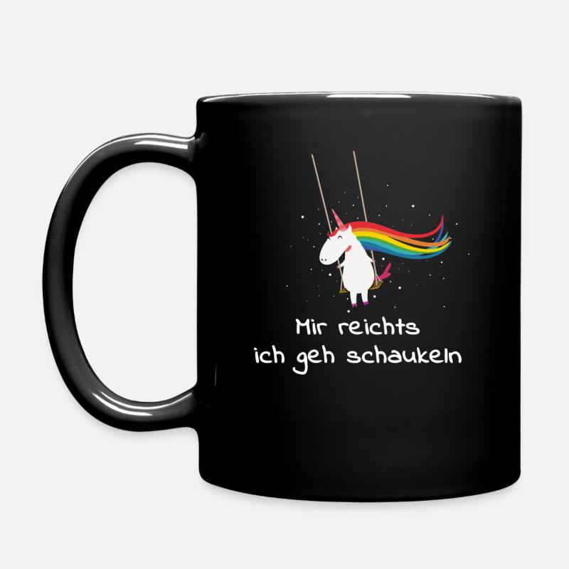 Einhorn schaukeln - Tasse einfarbig - Schwarz