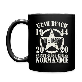 Utah Beach 1944-2020 D-Day Sainte-Mère-Église - Full Colour Mug - black - Left