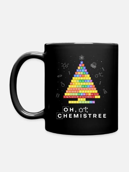 Oh Chemistree Chemistry Christmas Tree Gas Mask Colorful - Full Colour Mug - black