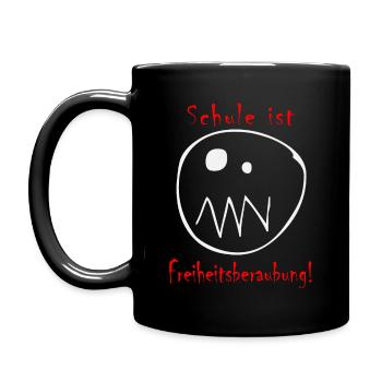 Schule ist Freiheitsberaubung | weiß-rot - Tasse einfarbig - Schwarz - Links