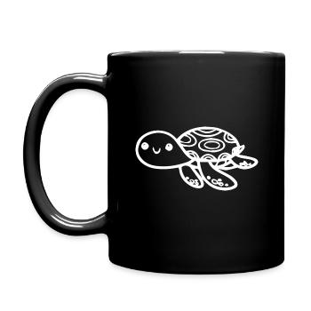 Idée cadeau tortue blanche - Mug uni - noir - Gauche