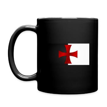 Tempelritter Kreuz - Tatzenkreuz - Templer Flagge - Tasse einfarbig - Schwarz - Links
