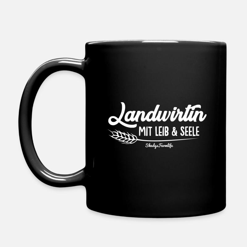 Landwirtin mit Leib & Seele - Tasse einfarbig - Schwarz