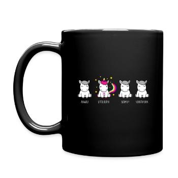 Erzieherin - das Einhorn in der Berufswelt - Tasse einfarbig - Schwarz - Links