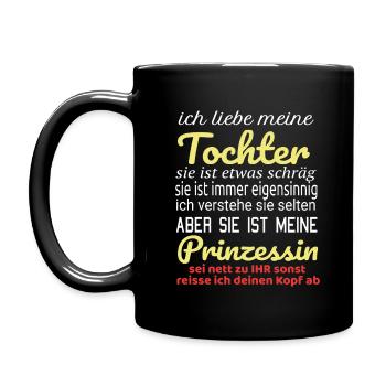 ich liebe meine Tochter Prinzessin - Tasse einfarbig - Schwarz - Links